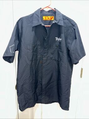 Taylor Black Short-Sleeve Button-Up Work Shirt